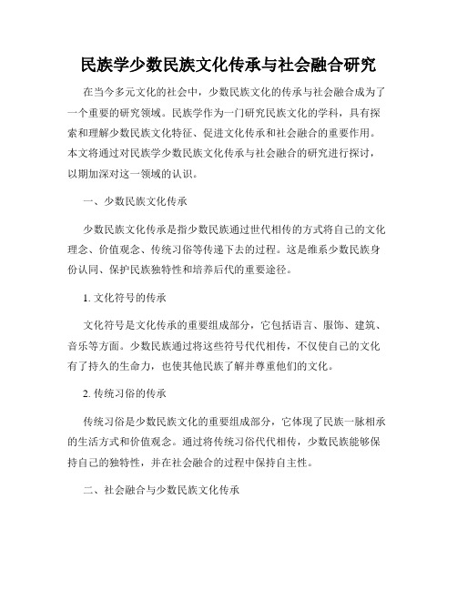 民族学少数民族文化传承与社会融合研究