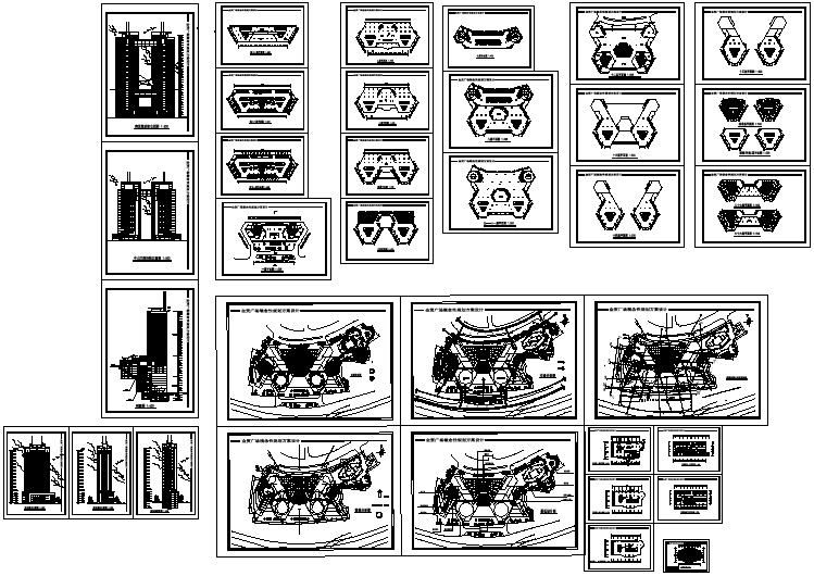 重庆金贸广场设计cad全套建筑方案图纸（标注详细）