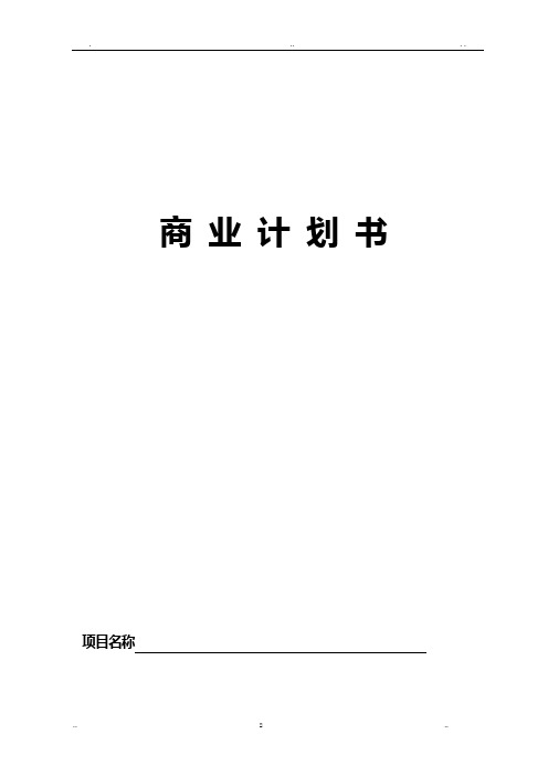 众筹商业实施计划书模板