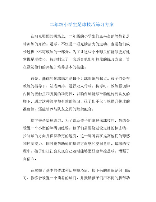 二年级小学生足球技巧练习方案