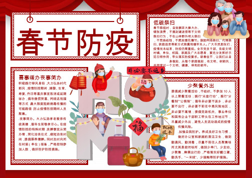 春节防疫措施教育手抄报小报WORD模板
