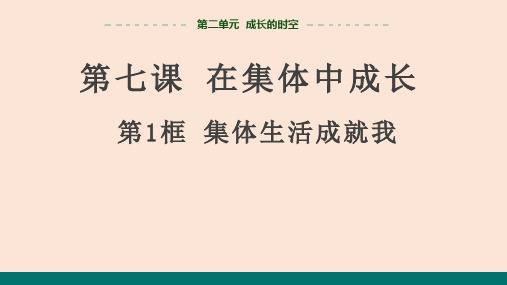 2024-2025学年初中道德与法治七年级上册教学课件第七课第1框集体生活成就我