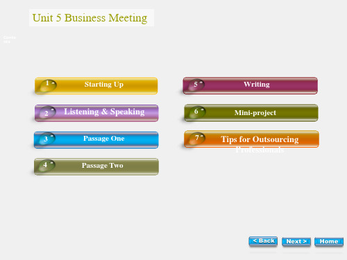 《服务外包英语》课件Unit 5 Business Meeting