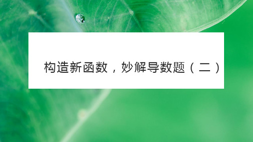 构造新函数,妙解导数题(二)教师版