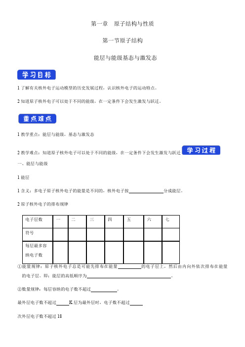 〖2021年整理〗《《能层与能级 基态与激发态》精品学案》优秀教案