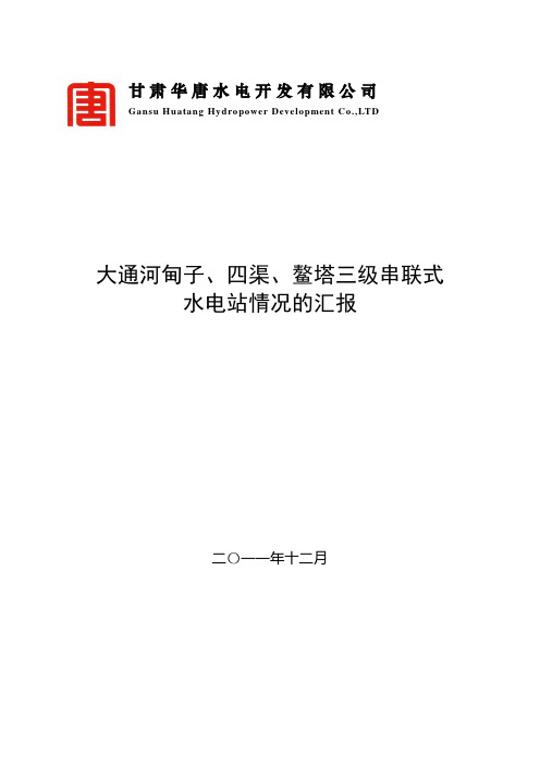 水电公司甸子四渠鳌塔水电站情况汇报