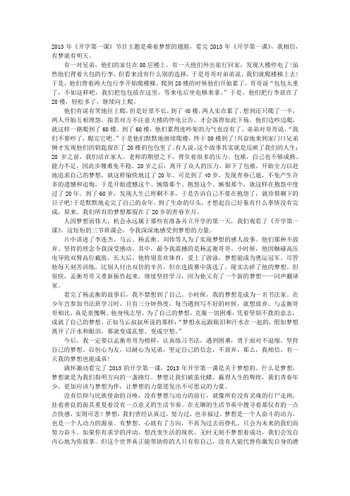 杨孟衡励志演讲观后感800字