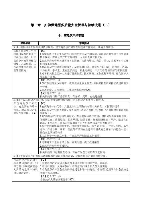 妇幼保健服务质量安全管理与持续改进(二)