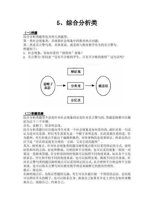 教师资格证面试六大题型答题思路整理五综合分析类