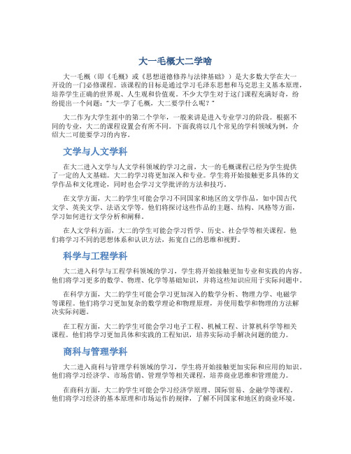 大一毛概大二学啥