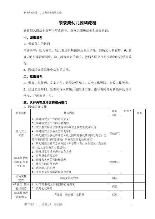 幼儿园新教师入职培训流程