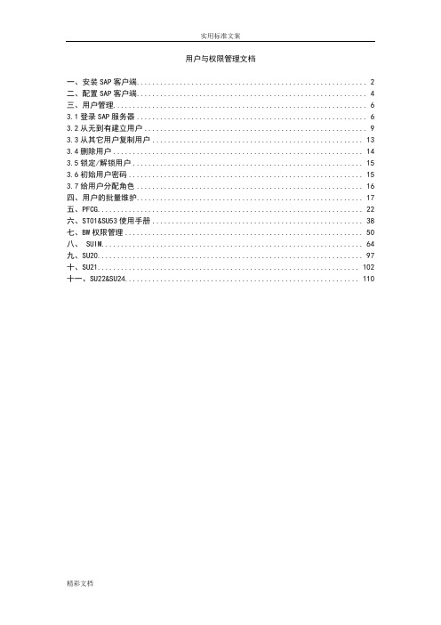 SAPBW用户与权限管理系统文档