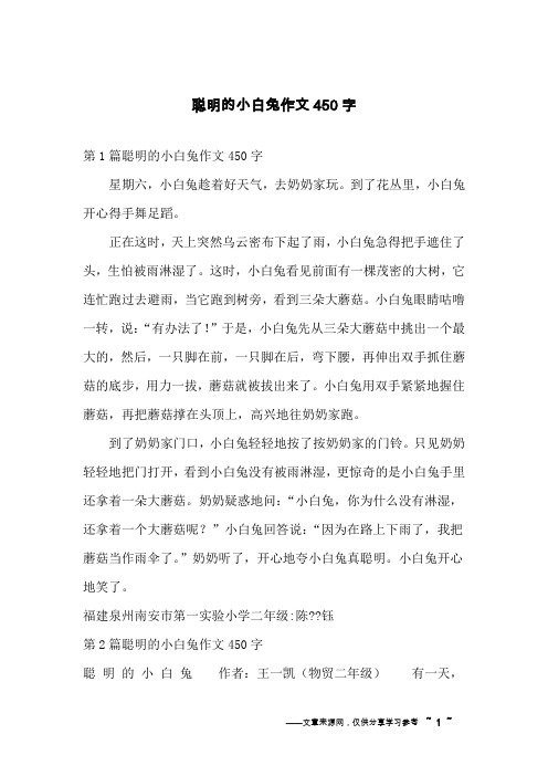 聪明的小白兔作文450字