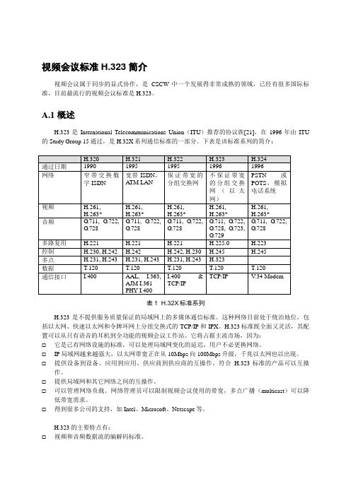 视频会议标准H.323简介