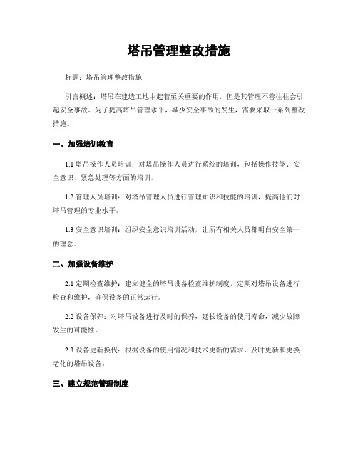 塔吊管理整改措施