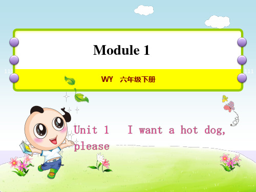 外研版六年级英语下册Module 1 Unit 1 I want a hot dog,please 课件