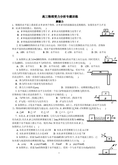 高三物理受力分析专题训练(完美版)