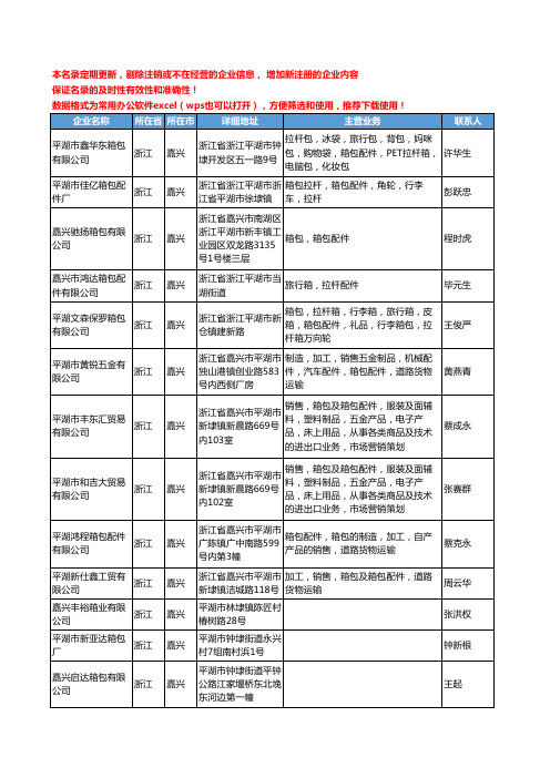 2020新版浙江省嘉兴箱包配件工商企业公司名录名单黄页联系方式大全250家