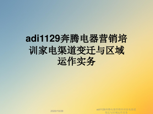 adi1129奔腾电器营销培训家电渠道变迁与区域运作实务