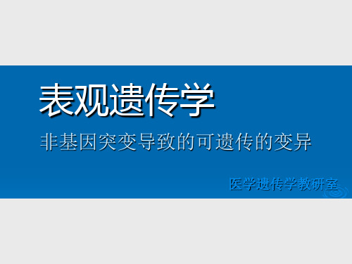 表观遗传学非基因突变导致可遗传变异