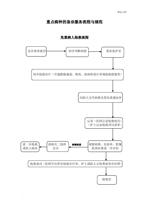 重点病种急诊服务流程与规范范本