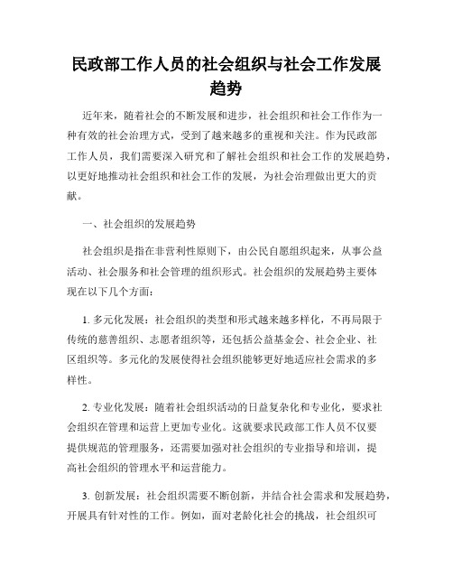 民政部工作人员的社会组织与社会工作发展趋势