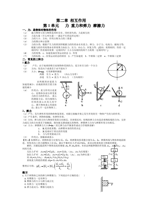 高中三个基本力