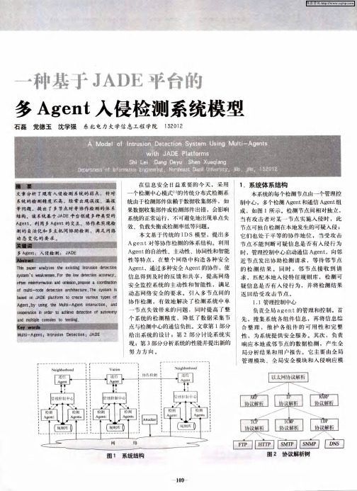 一种基于JADE平台的多Agent入侵检测系统模型