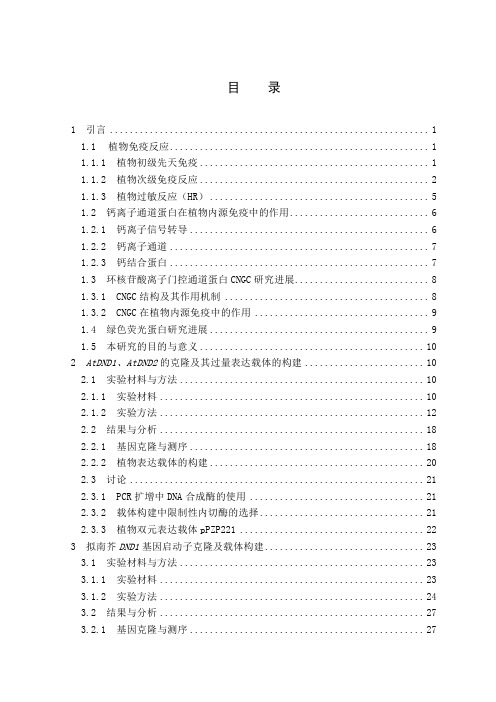 拟南芥DND1、DND2基因及DND1启动子的克隆和载体构建