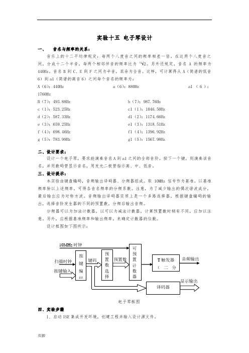 EDA实现电子琴的程序文件