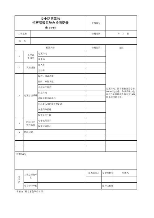 144安全防范系统巡更管理系统自检测记录