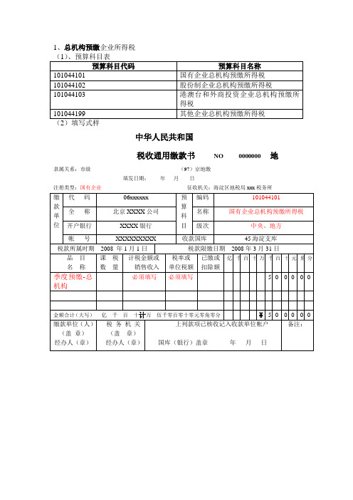 (1)`预算科目表