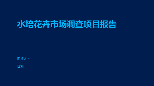 水培花卉市场调查项目报告