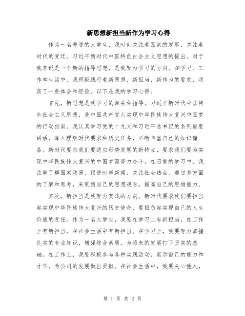 新思想新担当新作为学习心得