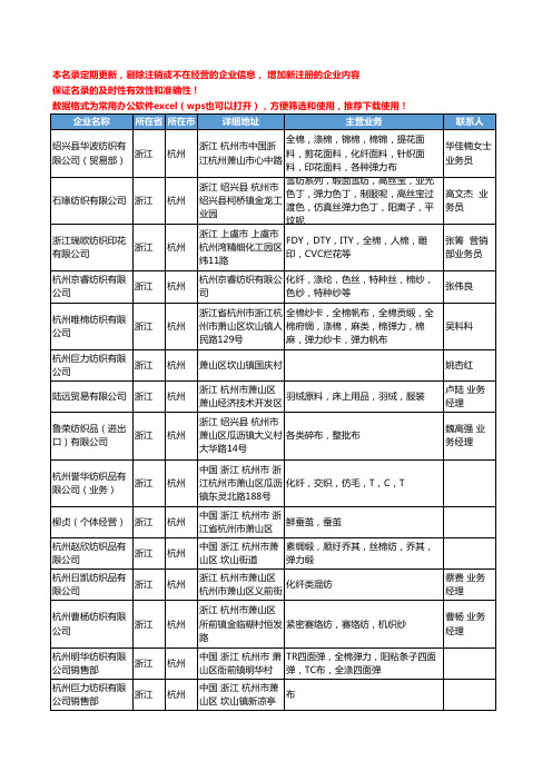 2020新版浙江省杭州纺织原料工商企业公司名录名单黄页联系方式大全343家