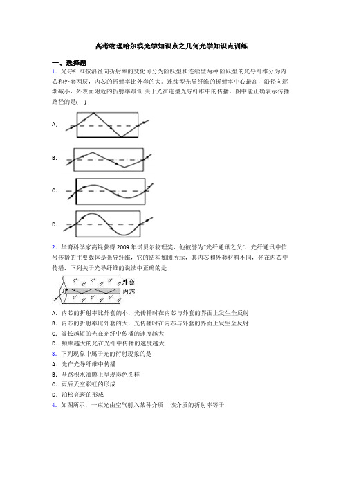 高考物理哈尔滨光学知识点之几何光学知识点训练