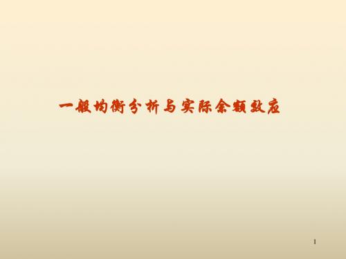 第十章 一般均衡理论与实际余额分析