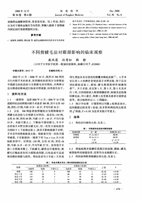 不同剪睫毛法对眼部影响的临床观察