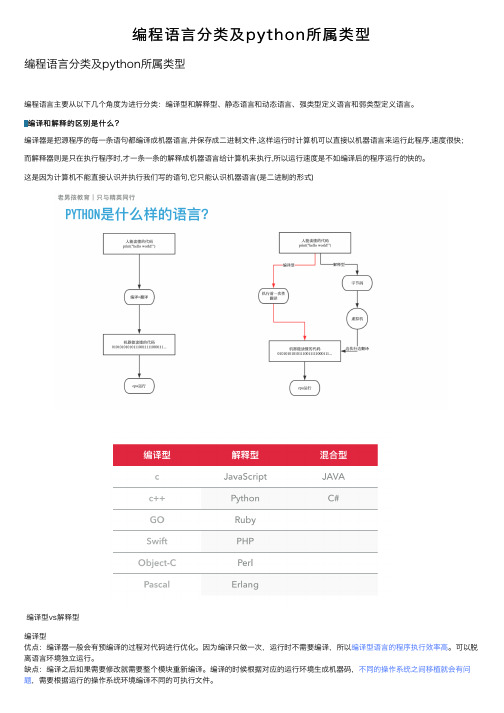 编程语言分类及python所属类型