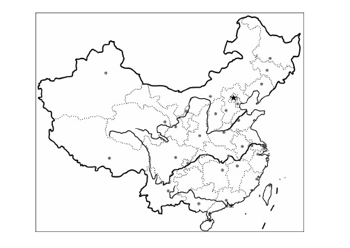 中国行政区划空白图