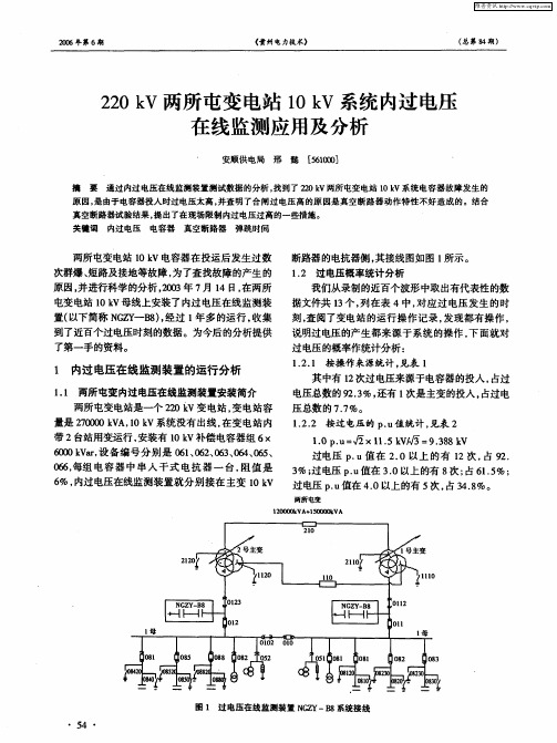 220kV两所屯变电站10kV系统内过电压在线监测应用及分析