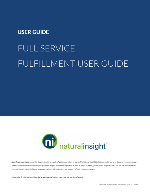 Full Service Fulfillment User Guide