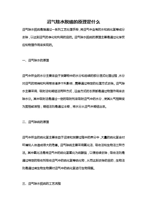 沼气除水脱硫的原理是什么