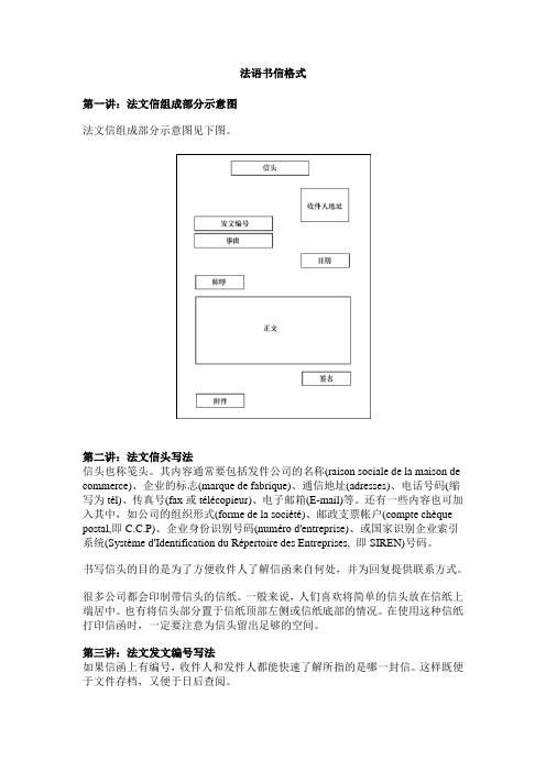 法语书信格式