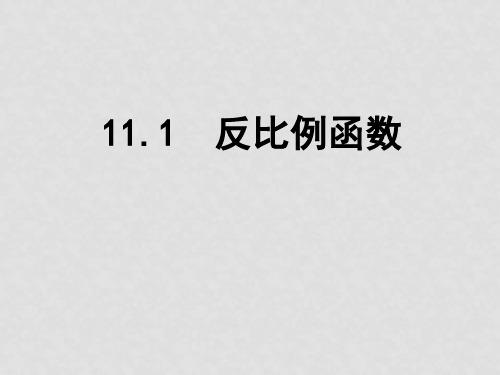 江苏省兴化市昭阳湖初级中学八年级数学下册 11.1 反比例函数课件 (新版)苏科版