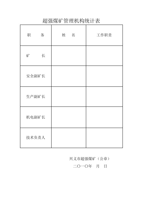 管理人员统计表