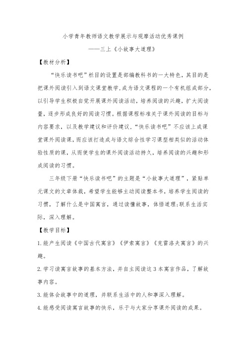 小学青年教师语文教学展示与观摩活动优秀课例：三上《小故事大道理》