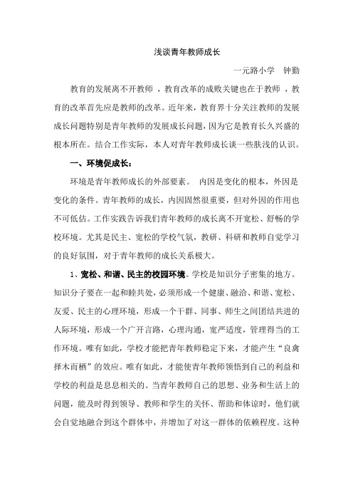 浅谈青年教师成长