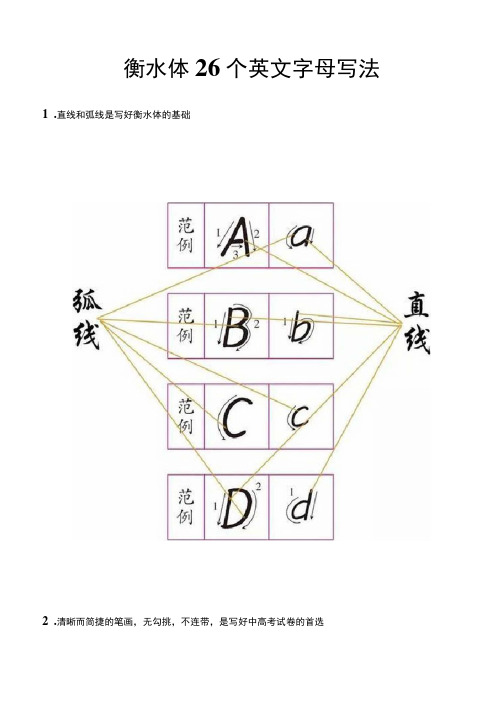 小学英语英语字母书写方法衡水中学体26个英文字母写法