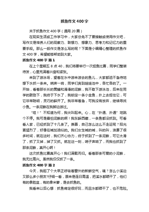 关于抓鱼作文400字(通用20篇)